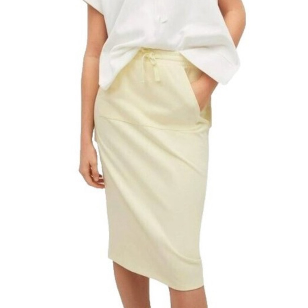 Mango Cream Cotton Pencil Skirt, size M, NWOT